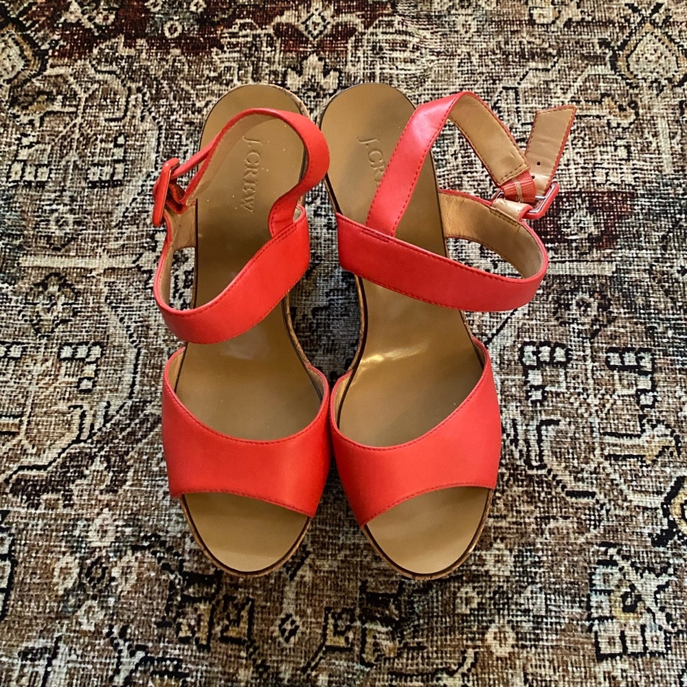 J Crew leather wedges